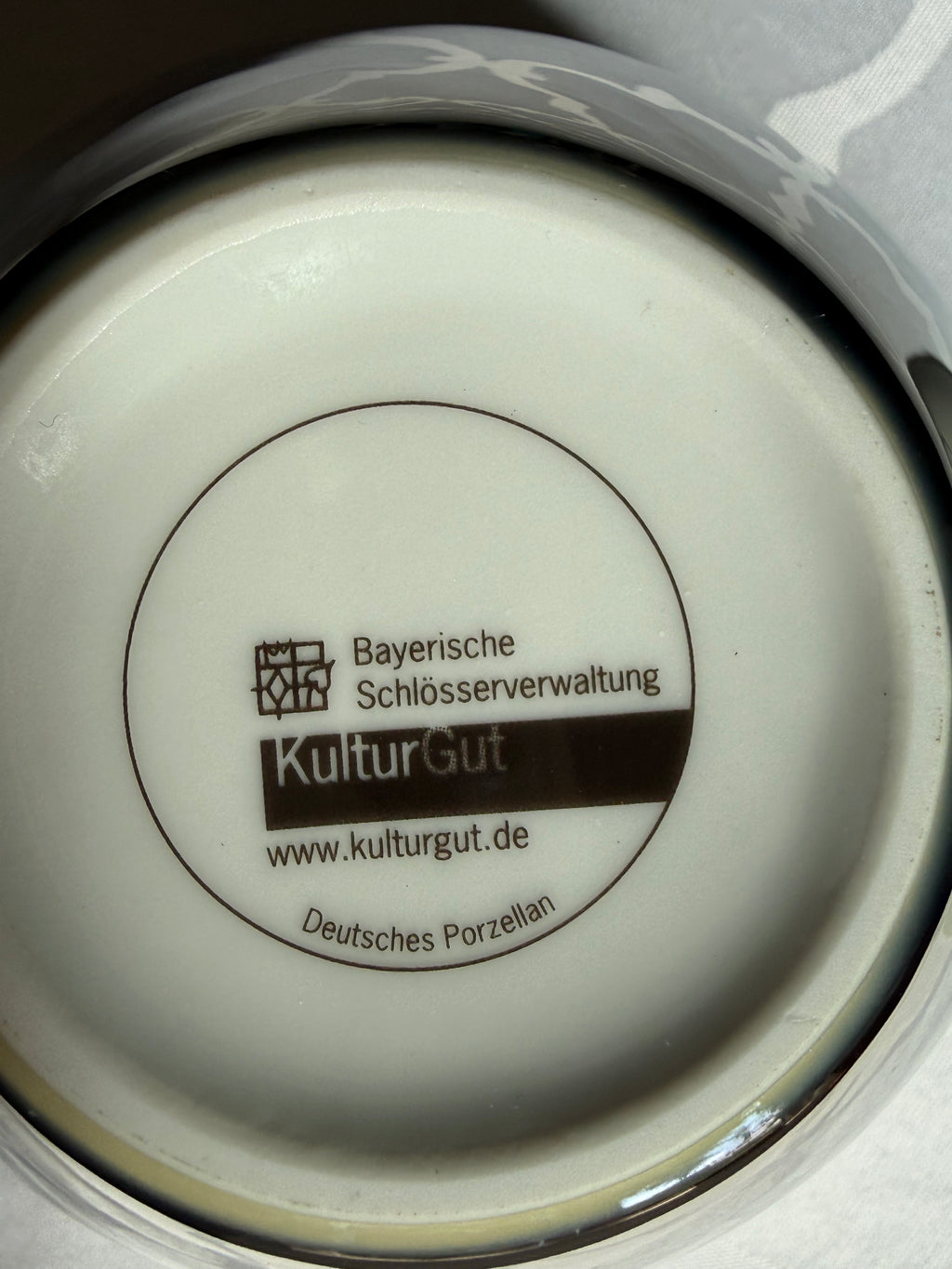 KulturGut Germany Neuschwanstein Castle Swan Porcelain Teacup & Saucer Set Bavarian