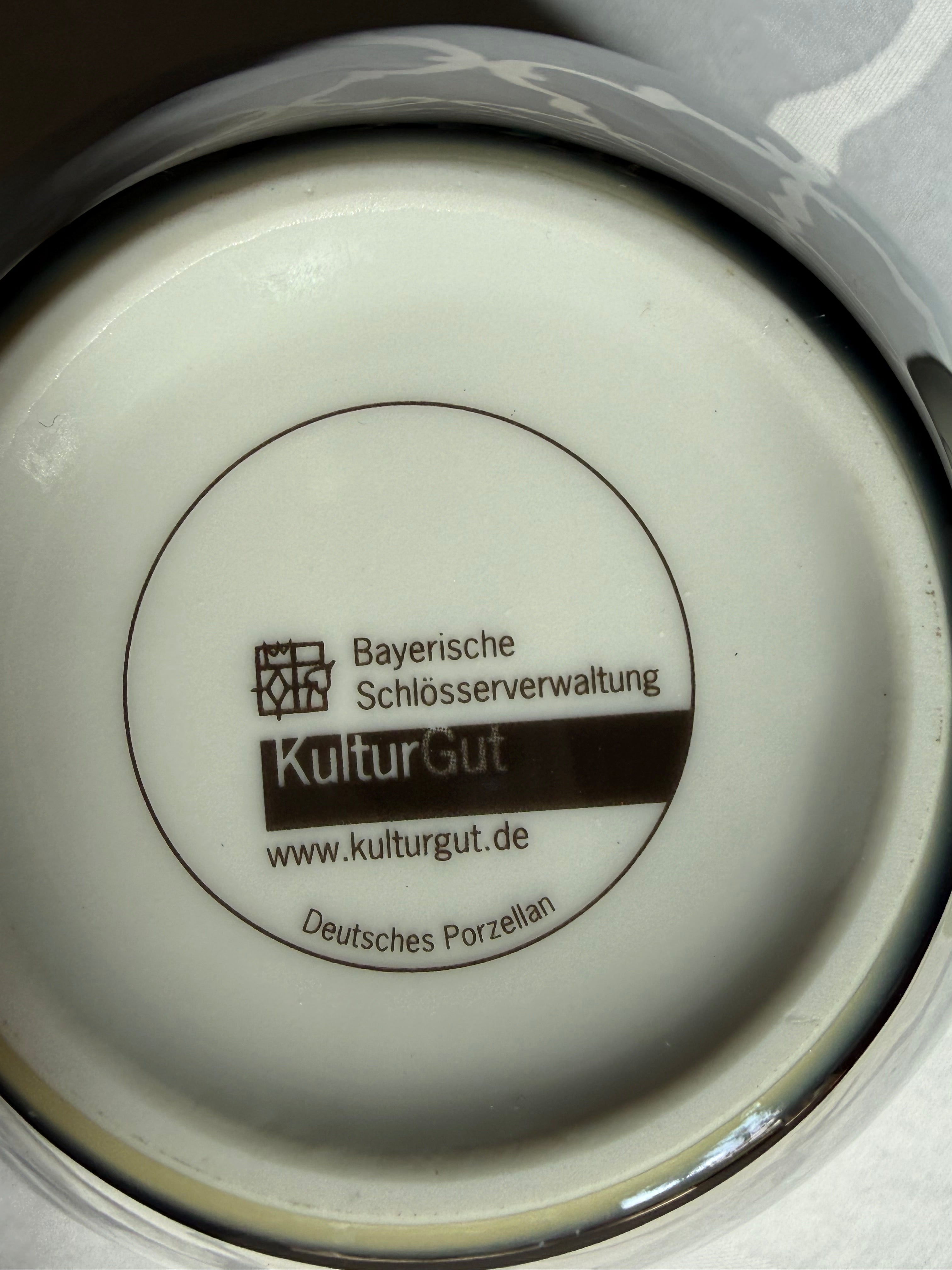 KulturGut Germany Neuschwanstein Castle Swan Porcelain Teacup & Saucer Set Bavarian